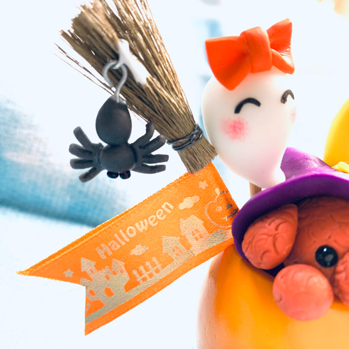 ☆ハロウィンのおばけかぼちゃin魔法使いわんちゃん(受注生産) その他