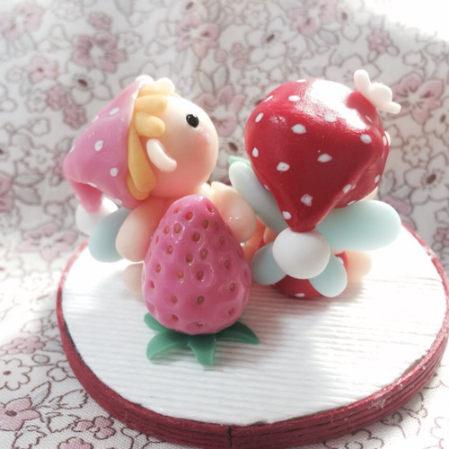 ☆苺の妖精ちゃんズ(受注生産) その他置物 おり姫 通販 1059618