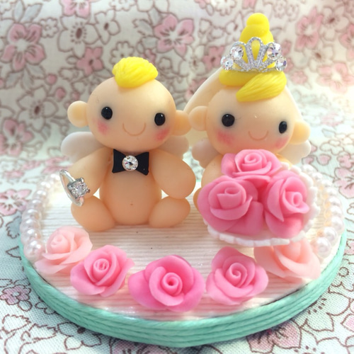 ☆クリームソーダとうさぎちゃん(受注生産) 樹脂粘土 置物