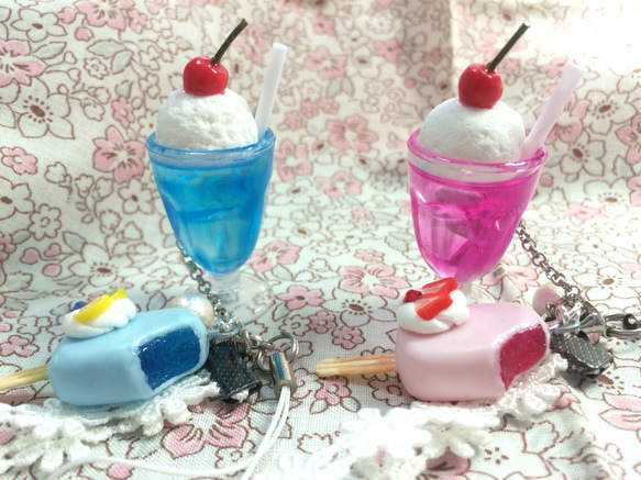 ☆クリームソーダ&アイスキャンディストラップ 3枚目の画像