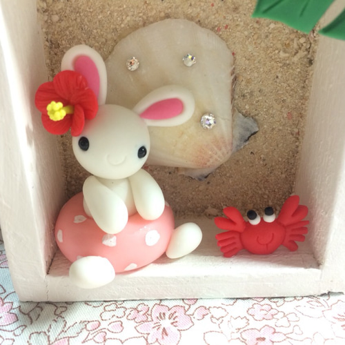 浮き輪♡うさぎちゃん(水色) ☆浮き輪うさぎちゃんBOX(受注生産) その他置物 おり姫 通販