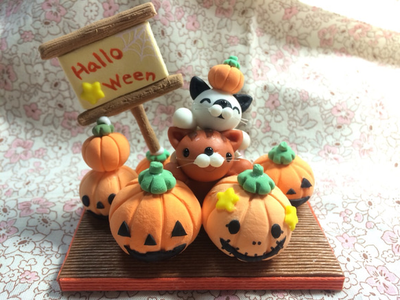 ☆ハロウィンのいっぱいのかぼちゃと猫ちゃん(受注生産) その他
