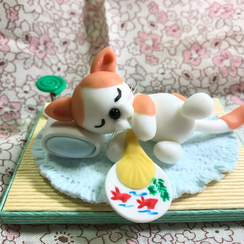 世界的に 今年も話題の 花火大会 お祭り 猫ちゃん達 ちりめん細工 人形