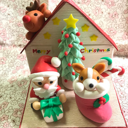 ☆クリスマスハウス サンタとわんちゃん(受注生産)Creema限定品 3枚目の画像