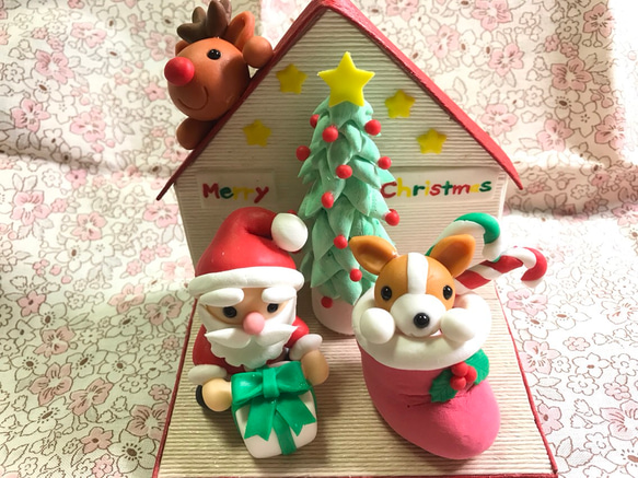 ☆クリスマスハウス サンタとわんちゃん(受注生産)Creema限定品 3枚目の画像