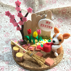 ☆わんちゃんのマイ・ガーデン・春 (受注生産)Creema限定品 その他置物