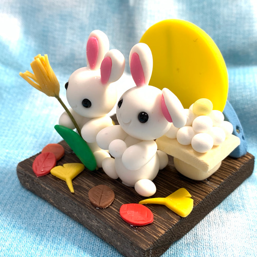 ☆十五夜仲良しうさぎちゃん(受注生産) その他置物 おり姫 通販