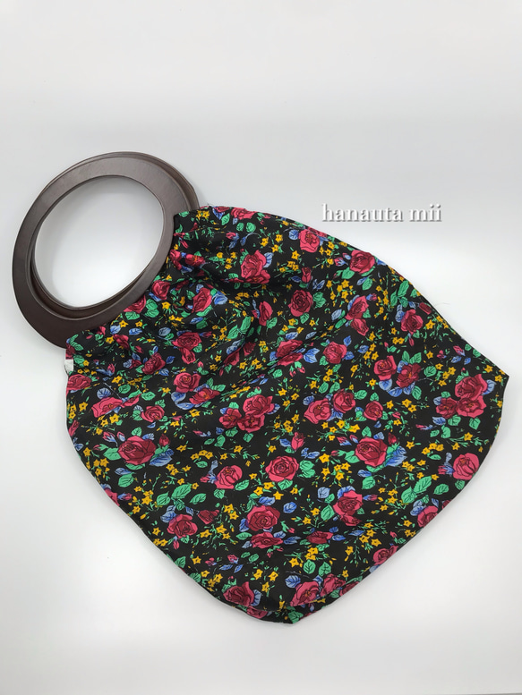 creema限定 木の持ち手 ウッドハンドル バッグ 着物 和装 帯リメイク