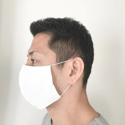 白い立体布マスク/大人用Lサイズ/男性向け 3枚目の画像
