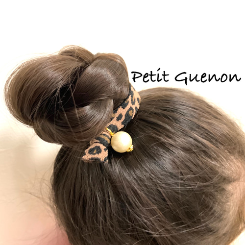 Creema限定】ヒョウ柄ヘアタイとパール ヘアゴム ヘアゴム Petit 