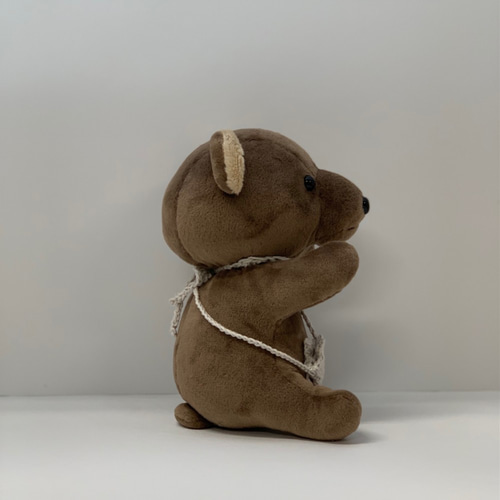 もちもちくまさん ブラウン ショルダーバッグ＆スタイ付 ぬいぐるみ