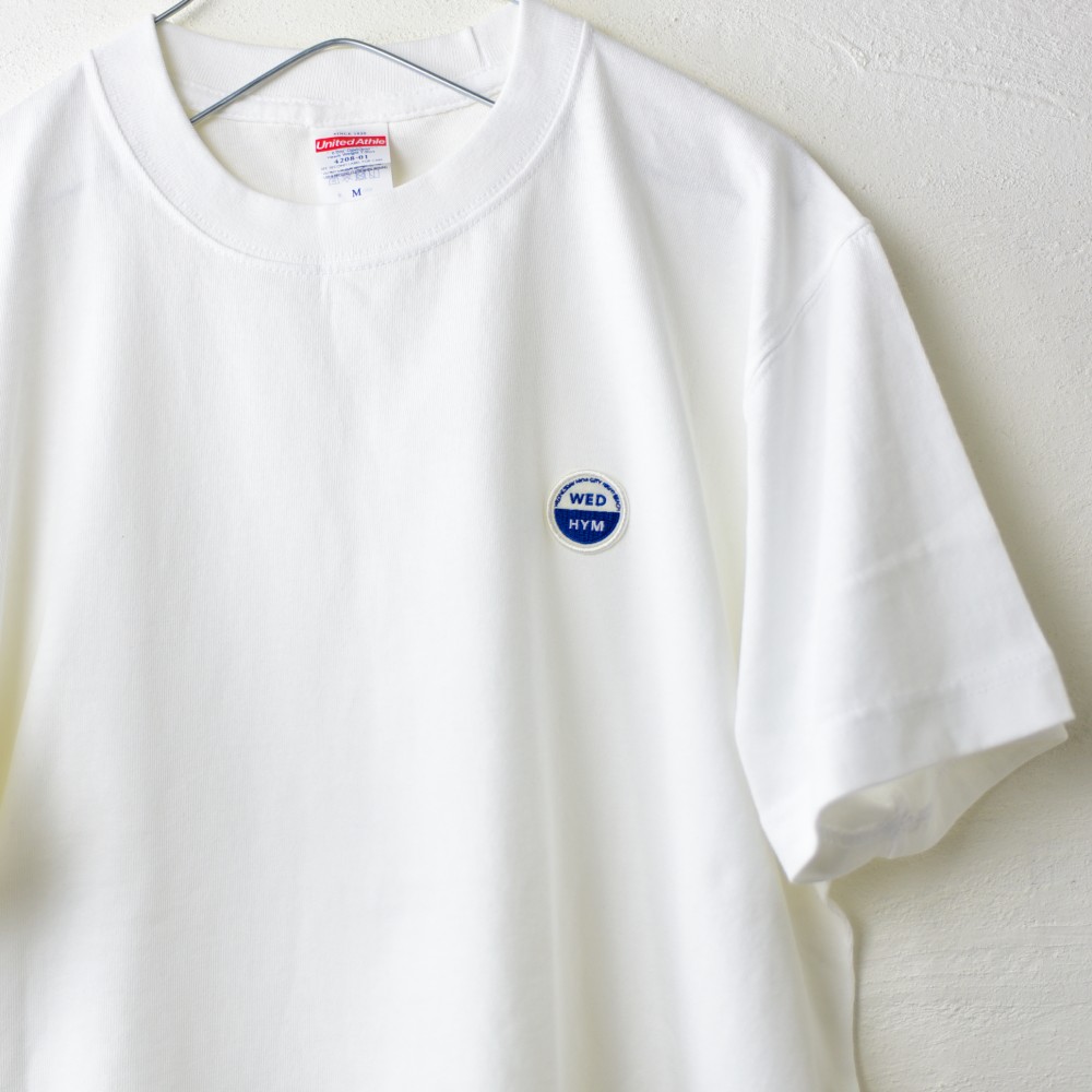 ドライヴィンテージTシャツ【ホワイト】 WED HYM 刺繍ワッペン Tシャツ