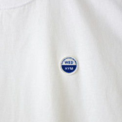 ドライヴィンテージTシャツ【ホワイト】 WED  HYM 刺繍ワッペン 5枚目の画像