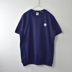 サイドパネルリブTシャツ【ネイビー】 WED  HYM 刺繍ワッペン 2枚目の画像