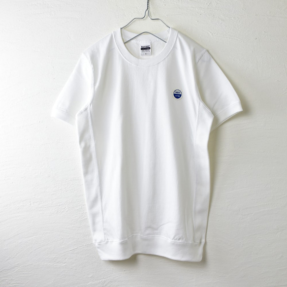 サイドパネルリブTシャツ【ホワイト】 WED  HYM 刺繍ワッペン 2枚目の画像