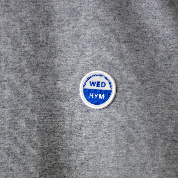サイドパネルリブTシャツ【グレー】 WED  HYM 刺繍ワッペン 3枚目の画像