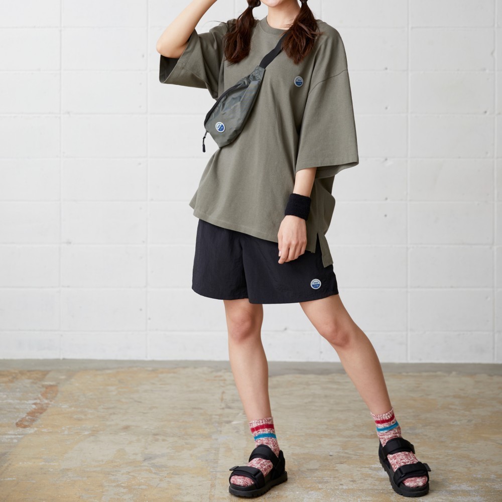 ナイロンショートパンツ【オーシャングリーン】 WED  HYM 刺繍ワッペン