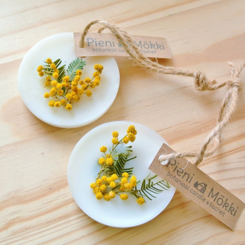 小さなアロマワックスサシェ シンプルミモザ キャンドル