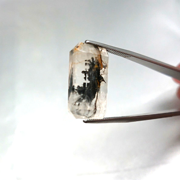 天然 デンドリティッククォーツ 17.120ct 日本宝石科学協会ソーティング付き 2枚目の画像