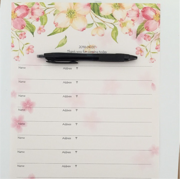 100名様‼︎桜✿さくら✿芳名帳 ゲストブック 結婚式 ウェディング 二次会 3枚目の画像