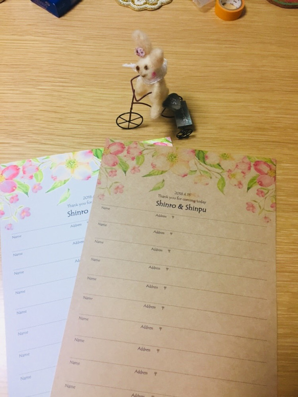 80名様♡桜✿さくら✿芳名帳 ゲストブック 結婚式 ウェディング 二次会 2枚目の画像