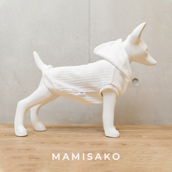 ‪MAMISAKO - Fine Cotton Rib - 犬服・ペット服・ドッグウェア‬ 3枚目の画像