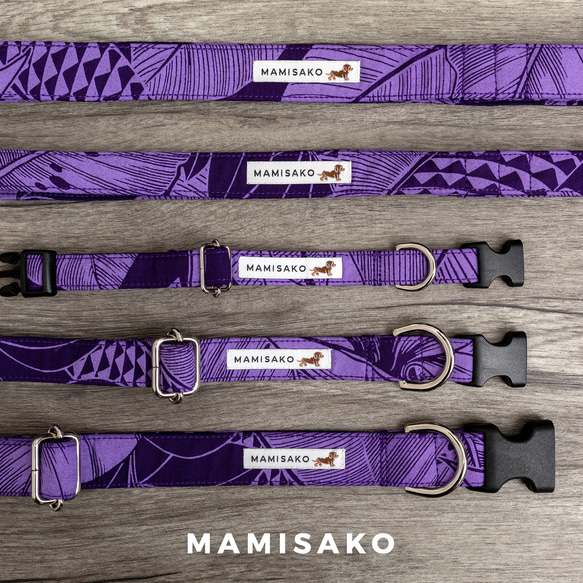 【単品販売・首輪L】MAMISAKO - 犬用のハワイアン首輪・リード 3枚目の画像