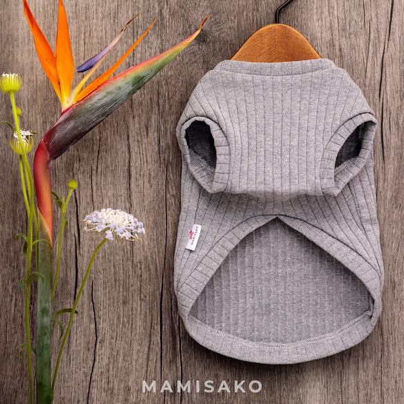 ‪MAMISAKO - Fine Cotton Rib - 犬服・ペット服・ドッグウェア‬ 2枚目の画像