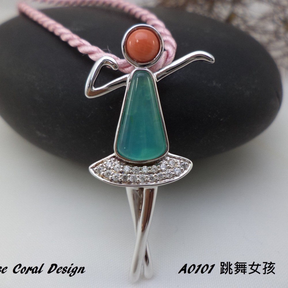 「ダンシングガール」台湾宝石925スターリングシルバー|カスタマイズされたネックレス•誕生日プレゼントのパッケージ付き