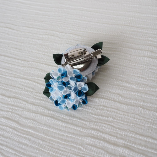 つまみ細工 紫陽花　透かしクリップ　S52 つまみ細工 紫陽花2wayクリップの作り方 - つまみ細工 88made(88