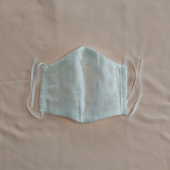 立体型・涼しげなコードレース生地のマスク（内側・抗菌消臭Wガーゼ使用） 2枚目の画像
