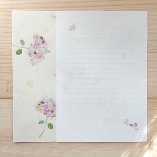h様オーダー 虹色紫陽花 レターと封筒セット 封筒・便せん h様オーダー 虹色紫陽花 レターと封筒セット 封筒・便せん