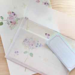 h様オーダー 虹色紫陽花　レターと封筒セット 8枚目の画像