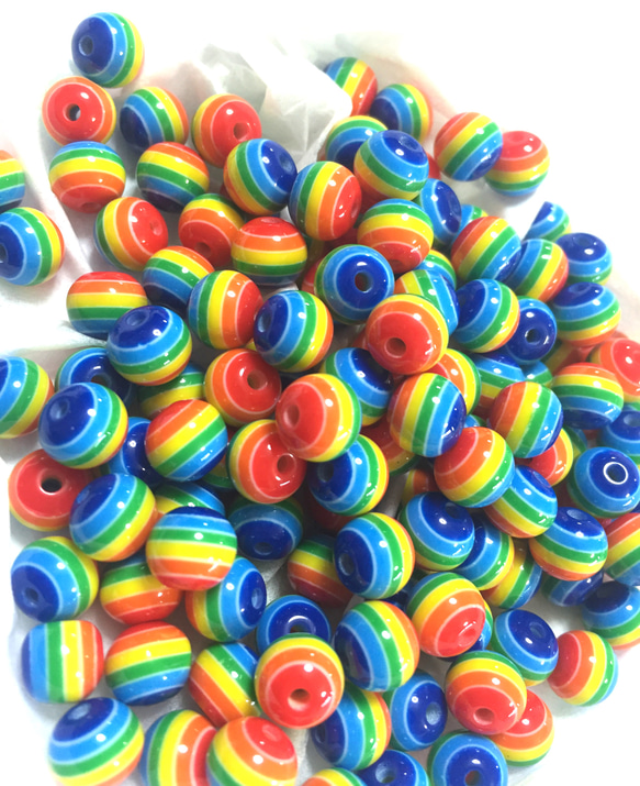 新色✳︎虹色レインボービーズ 30個 ビーズ 6月24日まで限定OPEN peco