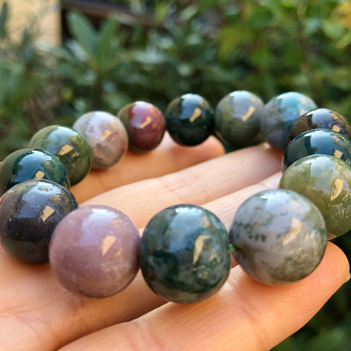 一点もの】インド瑪瑙 14mm 大玉 内径15.5cm パワーストーン 一点もの】インド瑪瑙 14mm 大玉 内径15.5cm パワーストーン