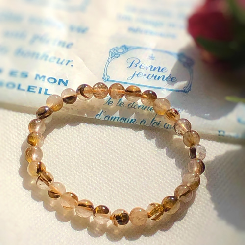 新品】天然石タイガータイタンルチルブレスレット 19cm⭐︎最強金運