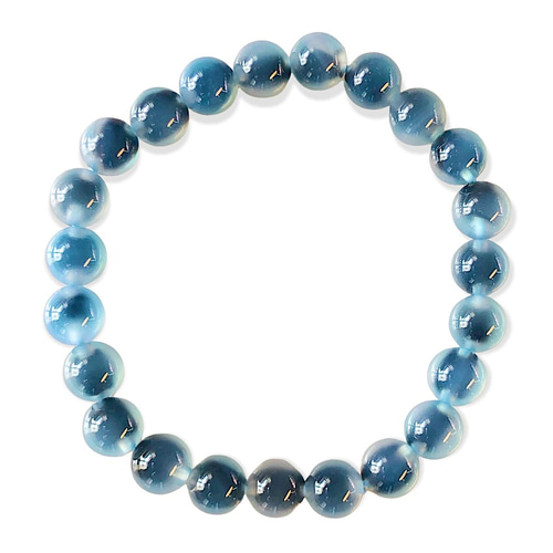 ブルータピオカアゲートブレスレット 8㎜ タピオカアゲートブレスレット(ブルー) | ー天然石 dearsー