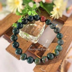 血液浄化 ブラッドストーン8ミリ 天然石ブレスレット ブレスレット