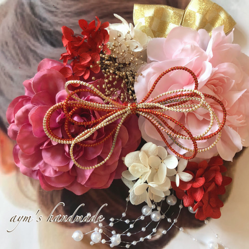 ピンク　和装髪飾り　成人式髪飾り　振袖髪飾り　着物髪飾り　色打掛髪飾り　結婚式 髪飾り 成人式 卒業式 袴 和装 振袖| きもの館 創美苑