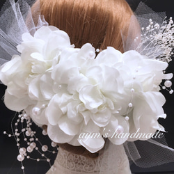 〜純白の花嫁髪飾り〜ウェディング ブライダル 結婚式 ヘッドドレス 和装 白無垢 2枚目の画像