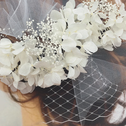 〜純白の花嫁髪飾り〜ウェディング ブライダル 結婚式 ヘッドドレス 和装 白無垢 成人式 ホワイトヘッドパーツ 4枚目の画像