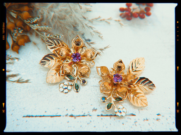 K様専用送料無料 煌めく花々の森、氷の花(ヴィンテージスワロフスキークリスタル)、氷の花(ヴィンテージラインストーン) 3枚目の画像
