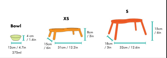 花生米碗架  275ml*2 寵物碗架 可客製高度 小型&中型 犬 貓用 第9張的照片