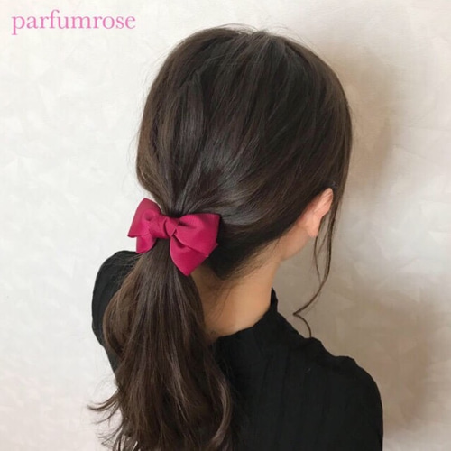 ワインレッド】ふんわり♡ダブル重ねリボンヘアゴム ヘアゴム