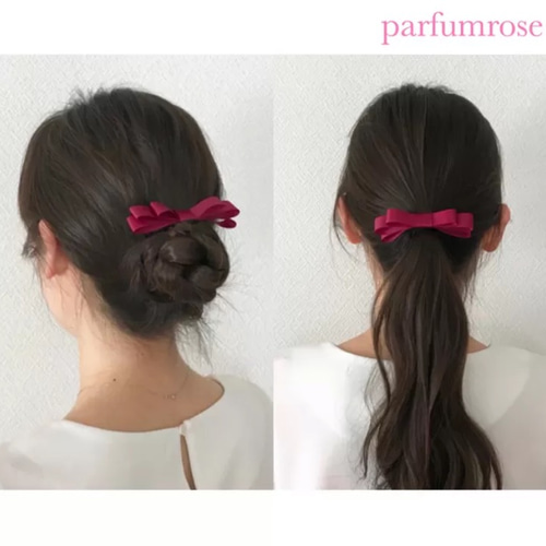 ブラウン♥︎大人カラーリボンヘアゴム ヘアゴム parfumrose 通販