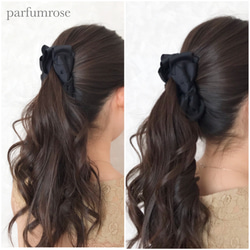 ワインレッド】ふんわり♡ダブル重ねリボンヘアゴム ヘアゴム