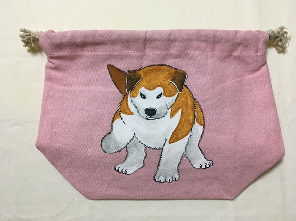 巾着袋、ランチ袋(秋田犬) 3枚目の画像