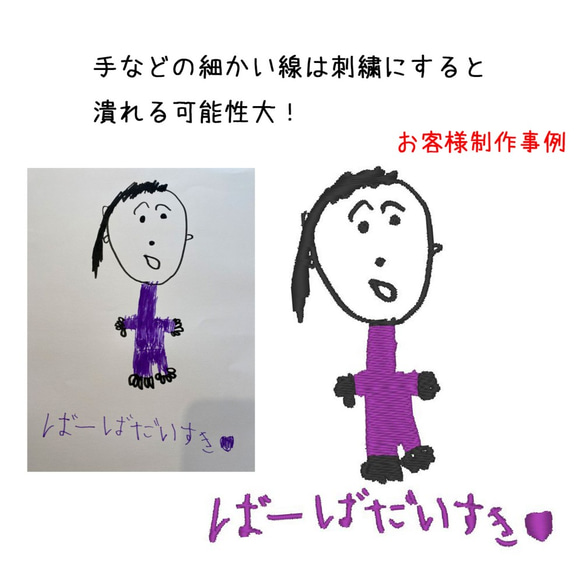 お絵描き刺繍フェイスタオル(国産タオル） 9枚目の画像