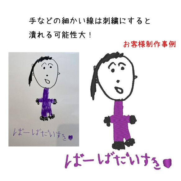 お絵描き刺繍フェイスタオル(国産タオル） 7枚目の画像