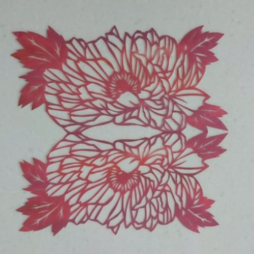切り絵 ハンドメイド 牡丹 切り絵 runa 通販｜Creema(クリーマ) 6632609